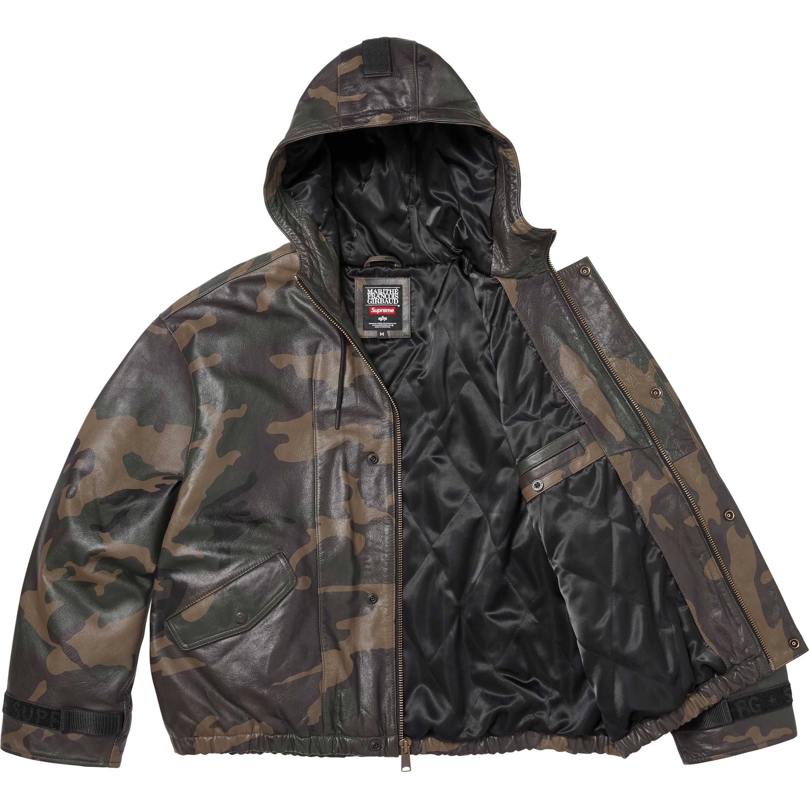 Supreme®/Marithé + François Girbaud Hooded Leather Flight Bomber Jacket view 13